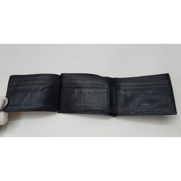 Fossil Black Pebbled Leather Credit Card Bifold Wallet - Picture 10 of 13